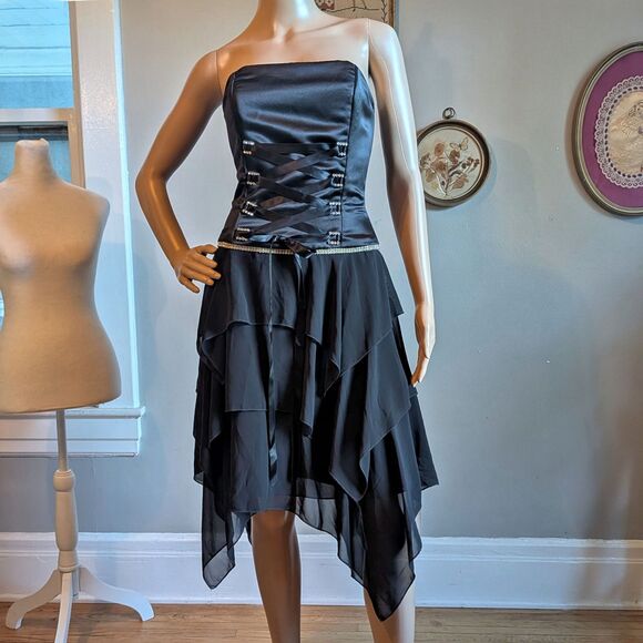 Jessica McClintock Black Strapless Midi Dress - Picture 10 of 10